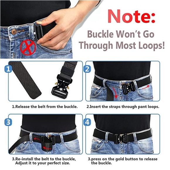 Military Tactical Army Adjustable Quick Release Belts Men Casual Rigger Web Belt - Picture 5 of 13